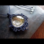 ルチルクォーツ　マクラメネックレス　nav  Rutilequartz