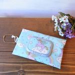 【再入荷3】bitattoミニ付き　携帯用ウェットティッシュケース　ユニコーン（水色）