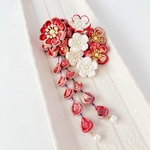 レトロ可愛い髪飾りセット~菊と梅~つまみ細工❇︎一点物❇︎成人式❇︎結婚式❇︎卒業式❇︎浴衣❇︎七五三髪飾り＃新作デー