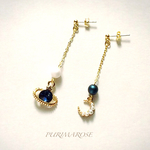 再再販♡土星と三日月のアシンメトリーピアス/イヤリング