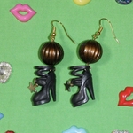 Doll Shoes ピアス ☆ ブラック×ゴールド