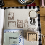 k26  机〈模様替えスタンプ〉/ラバースタンプ/スタンプ/くぼみの木/kubominoki