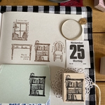 k25 本棚　〈模様替えスタンプ〉 /ラバースタンプ/スタンプ/くぼみの木/kubominoki