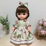 ソランちゃんメルちゃん若草色薔薇ワンピース