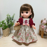ソランちゃんメルちゃん赤系お花ワンピース