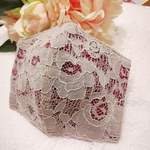 【新作❤️】秋におすすめ　コットン　レーヨン　ラッセルレースマスク　グレージュ　刺繍レース　お花　　秋用マスク　刺繍　刺繍マスク　レース　マスク　秋　おしゃれマスク　結婚式　秋マスク