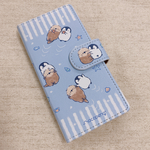 スマホ用手帳型ケース　もこぺん　ふわもこライフ-らっこ-
