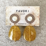 gold glitter ／ 大ぶり ピアス イヤリング