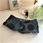 首元に優しいあったかさを*８重ガーゼプチマフラーorネックウォーマー＊北欧調*ポルカドット*polka dot*大玉*ネイビーブラック