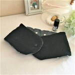 首元に優しいあったかさを*8重ガーゼプチマフラーorネックウォーマー＊刺繍レース*ブラック*上品に*大人色*