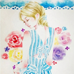 水彩画にがおえファッションイラスト風／にがおえイラストのオーダー・お誕生日プレゼントやアイコンに♪