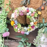 【新作】 ＊・.○お花たっぷりリース＊.○
