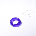クリアリング ⌘ chubby ring☽purple ⌘ クリアリング 透明 リング 指輪 いびつ 紫 パープル