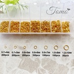 【6サイズ：約1,220個】ゴールド  丸カン  4mm～10mm  ケース付き♡ #40601
