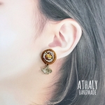 ピアス／イヤリング ✴︎autumn brown ビーズ刺繍 