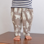 josse"ネル起毛 サルエルパンツ 親子くま 5色展開 受注制作（80/90/100サイズ） グレージュ