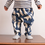 josse"ネル起毛 サルエルパンツ 親子くま 5色展開 受注制作（80/90/100サイズ） インディゴ