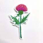 あざやかアザミ 刺繍ブローチ