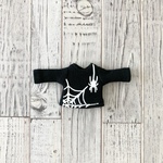 オビツ11サイズ/黒×白蜘蛛プリント長袖Tシャツ