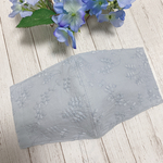 ＊ 送料無料 ＊ コットン100% 刺繍 レース 立体マスク　＊ スモークライトブルー