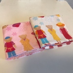 【受注製作＊送料無料】ハンドメイド ガーゼハンカチ 16×16 くまさん 2枚セット