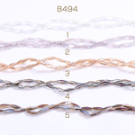 B494-8  2連  メッキガラスビーズ ロング菱形カットA 4×13mm 2×【1連】