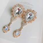 ビジュー キラキラ 刺繍ピアス/イヤリング