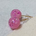丸玉ピアス ピンク ラメ入り