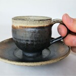 燻した感じの黒色デミタスカップ（エスプレッソカップ）