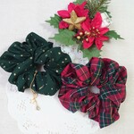 クリスマス シュシュセット(ヘアゴムつき)