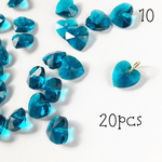 【送料無料】 Crystal Heart 20pcs＊10 Cyan