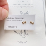 ぷっくりリボンピアス　チタンピアス