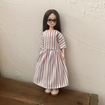 リカちゃん服　ブライス服　ストライプのシンプルワンピース
