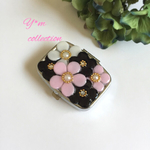ピンク❤︎モノトーンポーチュラカのアクセサリーケース＊ピルケース