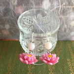 蓮の花 フック ピアス ピンク