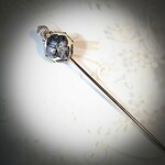②メタルブルー紫陽花の玉かんざし【スティックかんざし棒タイプ・長さ13,5cmのみ】