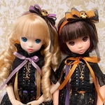 【パープル】ruruko 用OF ハロウィン5点セット🎃　ワンピース、カチューシャ 、マント、ネックレス