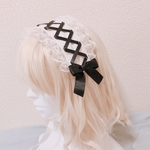 白×黒　レースアップ リボンヘッドドレス 