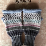 opal毛糸＊サーカス🎪グレー🧶ハンドウォーマー＊送料無料