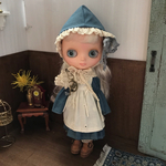 ミディブライス　くすみブルーのドレスセット  