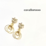 【sale】¥1150→¥860!!キラキラカボション×ゴールドリングピアス（イヤリング）