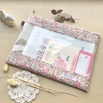 A5手帳対応❗️お薬手帳&保険証ポーチ『Felicite』ラベンダー●リバティビニコ　ラミネート　保険証入れ　クリアフラットポーチ　処方箋　保険証ポーチ　血圧手帳入れ　A5リングファイル