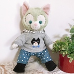 ジェラトーニ　羊毛ネコちゃん刺繍付きグレーパーカーセット　紺白パンツ　コスチューム