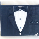 I ♥︎ tuxedo clutch bag(black)☆送料無料☆