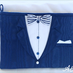 I ♥︎ tuxedo clutch bag (navy)☆送料無料☆