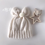 うさぎの🐰ニット帽子✳︎うさ耳ポンポンキャップ✳︎白
