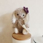 グレーうさちゃん🐰♡ うさぎ好きさん、ブライス・ぬいぐるみ・ナチュラル・北欧・アンティーク好きさんにオススメ♬
