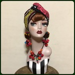 一点もの リバーシブル アフリカン ターバン ヘアターバン ヘアバンド レトロポップ ボヘミアン