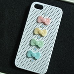 【再販】iphone5ケース（パステルリボン祭り（白））