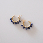 ラピスラズリ　フープピアス